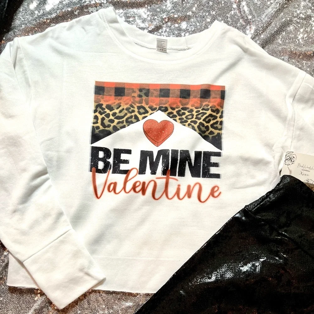 Be Mine Valentine | Cropped White Sweater - Picture 1 of 1